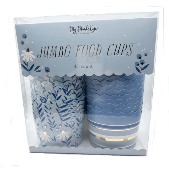 NEW My Minds Eye Gold Foiled Daisies and Stripes Jumbo Baking Cups - 40 Count - Picture 1 of 4